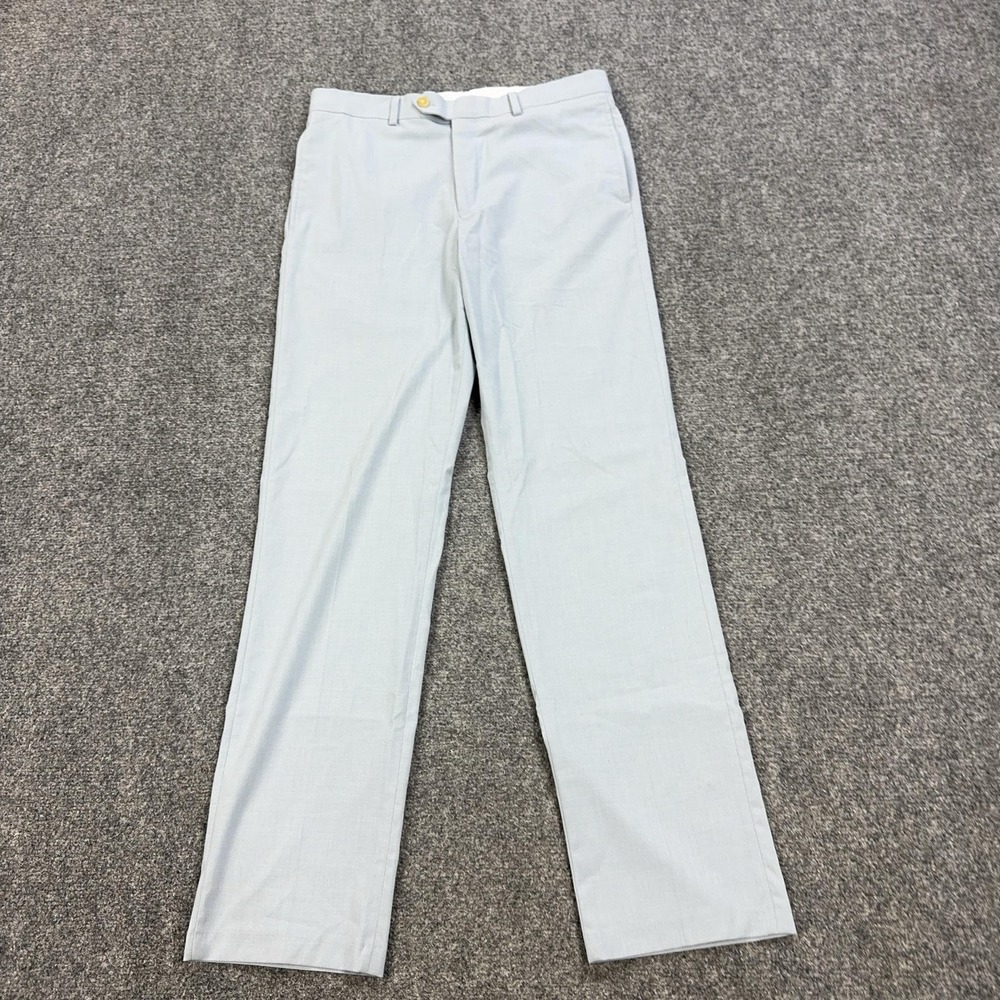 Ralph Ralph Lauren Dress Pants Mens 33x32 Blue Slim Fit Stretch Microfiber